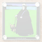 Portrait von Queen Victoria und Yorkie Dog Glasuntersetzer (Rückseite)
