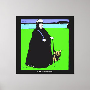 Portrait von Queen Victoria und Yorkie Dog Leinwanddruck