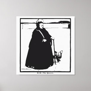 Portrait von Queen Victoria und Yorkie Dog Leinwanddruck