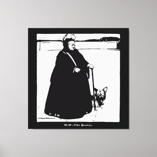 Portrait von Queen Victoria und Yorkie Dog Leinwanddruck (Vorderseite)