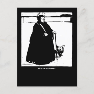 Portrait von Queen Victoria und Yorkie Dog Postkarte