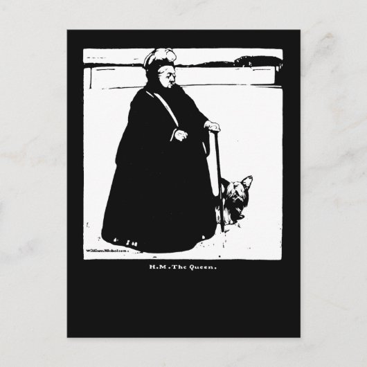 Portrait von Queen Victoria und Yorkie Dog Postkarte (Vorderseite)