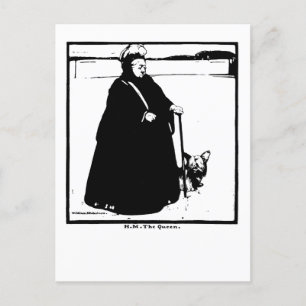 Portrait von Queen Victoria und Yorkie Dog Postkarte