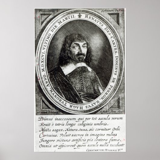 Portrait von Rene Descartes, 1644 Poster (Vorne)