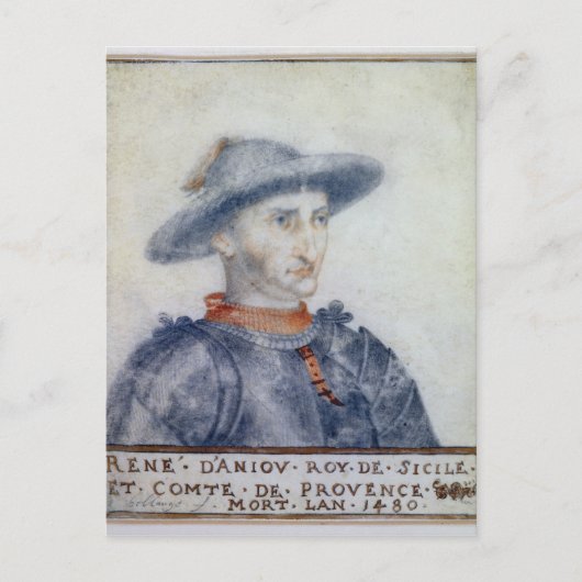 Portrait von Rene I Duke von Anjou Postkarte (Vorderseite)