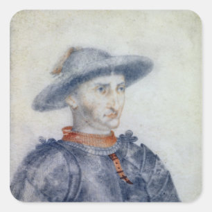 Portrait von Rene I Duke von Anjou Quadratischer Aufkleber