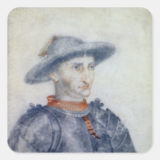 Portrait von Rene I Duke von Anjou Quadratischer Aufkleber (Vorderseite)
