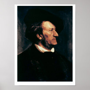Portrait von Richard Wagner (1813-83) (Öl auf Canv Poster