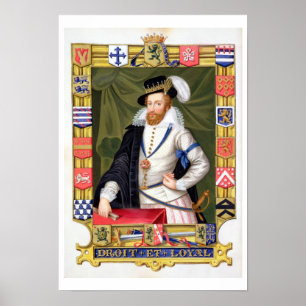 Portrait von Robert Dudley (c.1532-88) Earl of Lei Poster