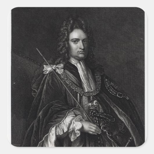 Portrait von Robert Harley Quadratischer Aufkleber (Vorderseite)
