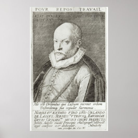 Portrait von Roland de Lassus 1593-94 Poster (Vorne)