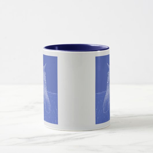 Portrait von Ross Head Blue and White Art Tasse (Zentrum)