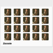 Portrait von Samuel Pepys 1666 Quadratischer Aufkleber (Blatt)