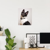 Portrait von Schwarz-Weiß-Schafhund Poster (Heimbüro)