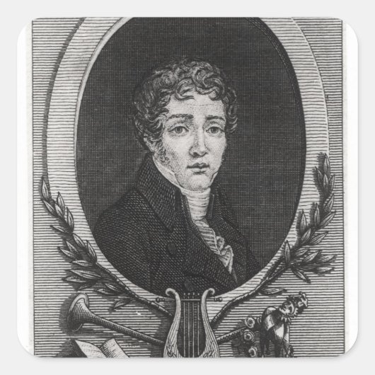 Portrait von Sebastian-Roch Nicolas Quadratischer Aufkleber (Vorderseite)