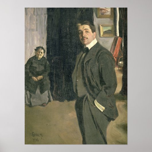 Portrait von Sergei Pavlovich Diaghilev Poster (Vorne)