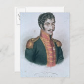 Portrait von Simon Bolivar Postkarte (Vorne/Hinten)