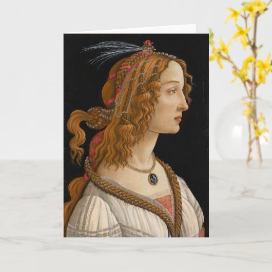 Portrait von Simonetta Vespucci | Botticelli Karte (Gelbe Blume)