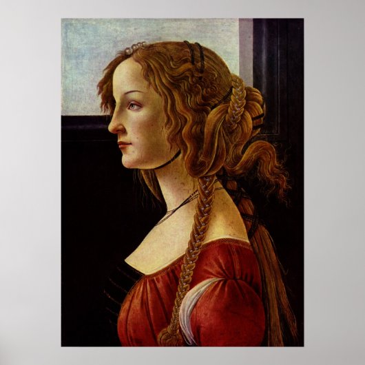 Portrait von Simonetta Vespucci von Botticelli Poster (Vorne)