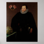 Portrait von Sir Francis Drake 1591 Poster (Vorne)