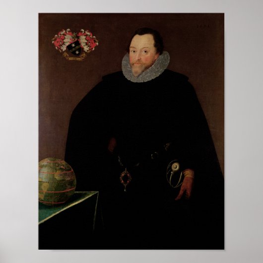Portrait von Sir Francis Drake 1591 Poster (Vorne)
