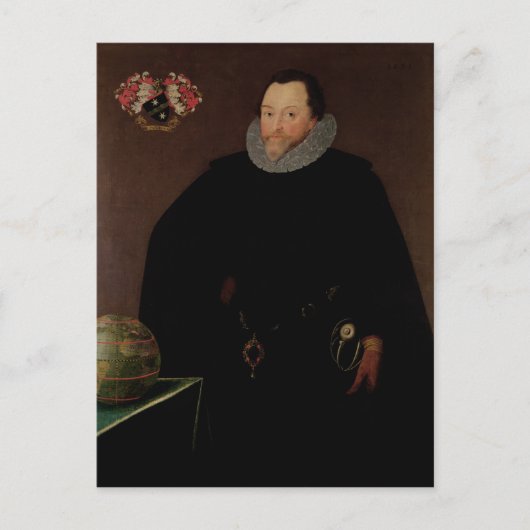 Portrait von Sir Francis Drake 1591 Postkarte (Vorderseite)