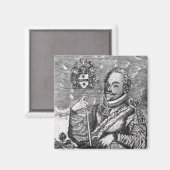 Portrait von Sir Francis Drake Magnet (Vorderseite/Rückseite)