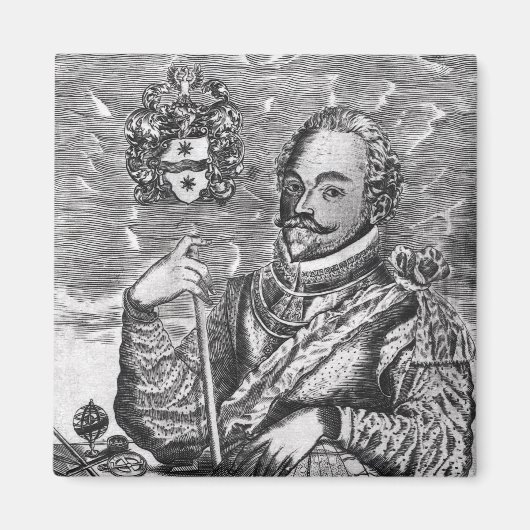 Portrait von Sir Francis Drake Magnet (Vorne)