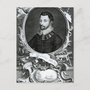 Portrait von Sir Francis Drake Postkarte