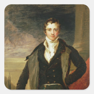 Portrait von Sir Humphry Davy Quadratischer Aufkleber
