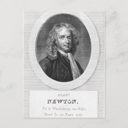 Portrait von Sir Isaac Newton Postkarte (Vorderseite)