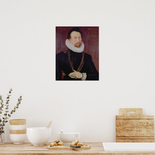 Portrait von Sir John Hawkins 1581 Poster (Küche)