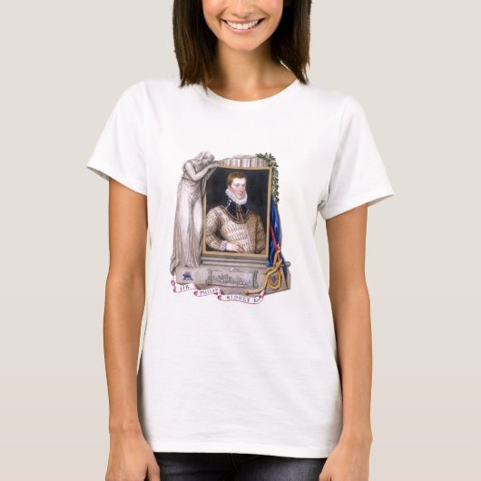 Portrait von Sir Philip Sidney (1554-86) von "Memo T-Shirt (Vorderseite)