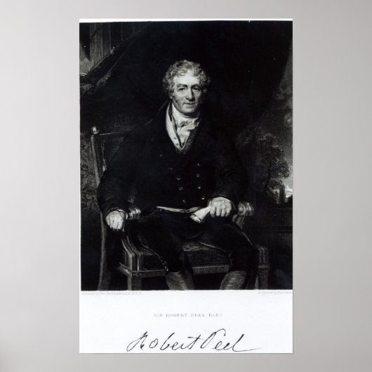 Portrait von Sir Robert Peel Poster (Vorne)