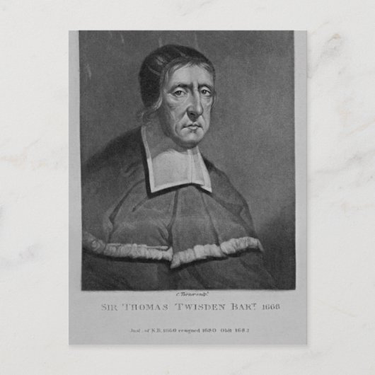 Portrait von Sir Thomas Twisden Postkarte (Vorderseite)