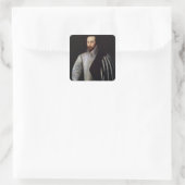 Portrait von Sir Walter Raleigh 1588 Quadratischer Aufkleber (Tasche)