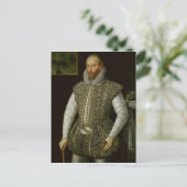 Portrait von Sir Walter Raleigh, 1598 Postkarte (Stehend Vorderseite)