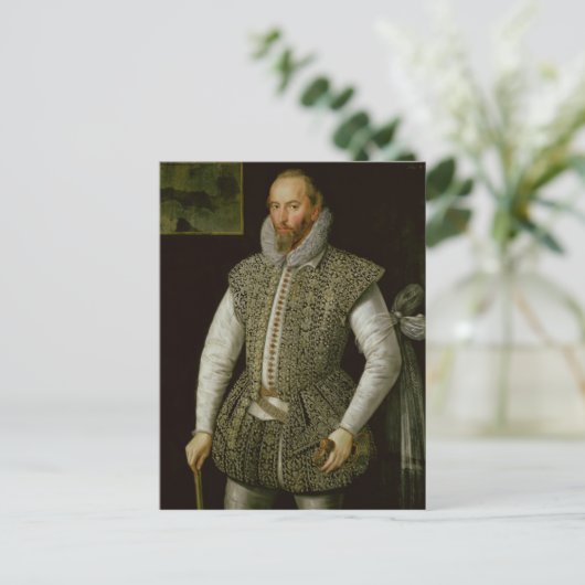 Portrait von Sir Walter Raleigh, 1598 Postkarte (Stehend Vorderseite)