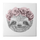 Portrait von Sloth | Blumenkopf Fliese (Vorderseite)