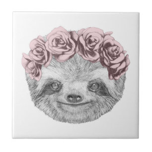 Portrait von Sloth   Blumenkopf Fliese