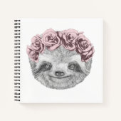 Portrait von Sloth | Blumenkopf Notizblock (Vorderseite)