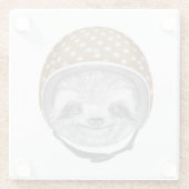 Portrait von Sloth| Motorradhelm Glasuntersetzer (Rückseite)