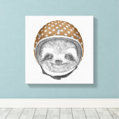 Portrait von Sloth | Motorradhelm Leinwanddruck (Insitu (Holzboden))