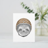 Portrait von Sloth | Motorradhelm Postkarte (Stehend Vorderseite)