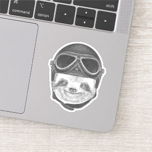 Portrait von Sloth   Vintag Helm Aufkleber