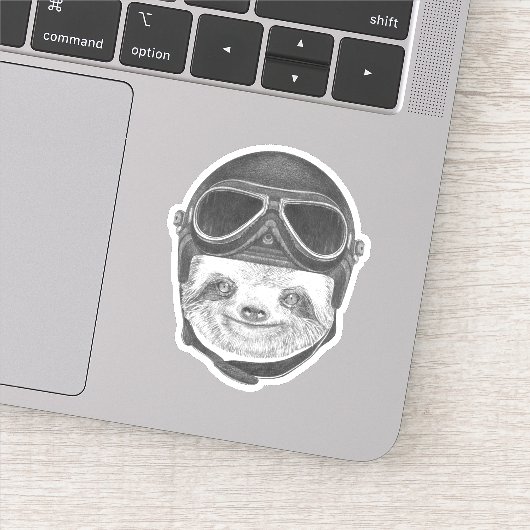 Portrait von Sloth | Vintag Helm Aufkleber (Detail)