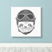 Portrait von Sloth | Vintag Helm Leinwanddruck (Insitu (Holzboden))
