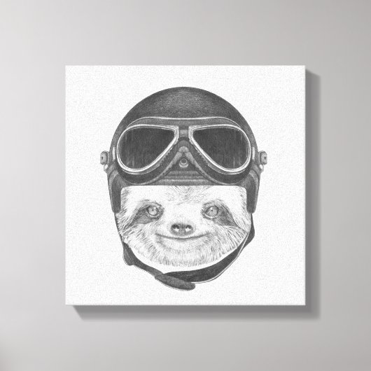 Portrait von Sloth | Vintag Helm Leinwanddruck (Vorderseite)