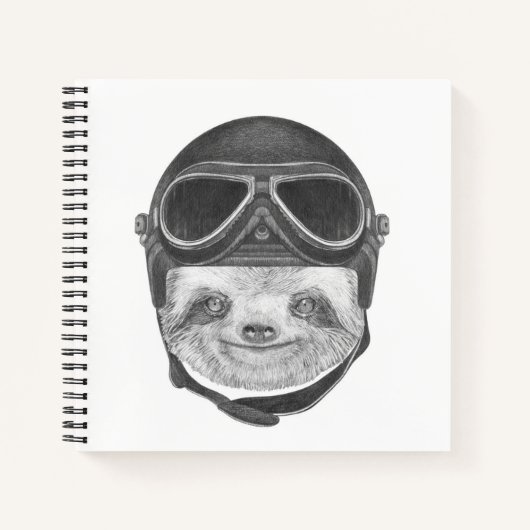 Portrait von Sloth | Vintag Helm Notizblock (Vorderseite)