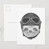 Portrait von Sloth | Vintag Helm Postkarte (Vorne/Hinten)